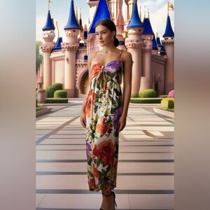 0092 London Times Multicolor Floral Maxi Dress